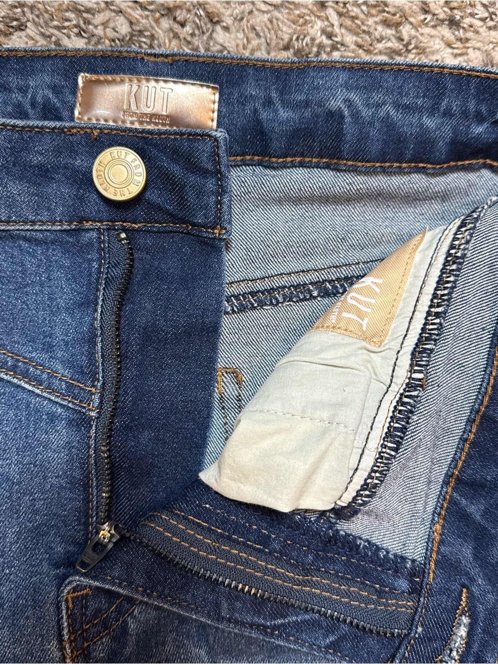 Kut from the Kloth Indigo Blue Denim Midi Pencil Skirt - Picture 6 of 9